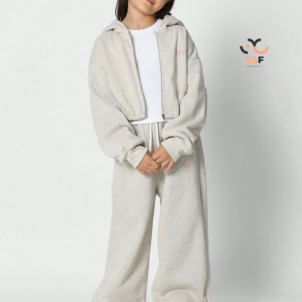 بخامه ميلتون مجموعة من قطعتين تشمل هودي مع سحاب للبنات وبنطلون